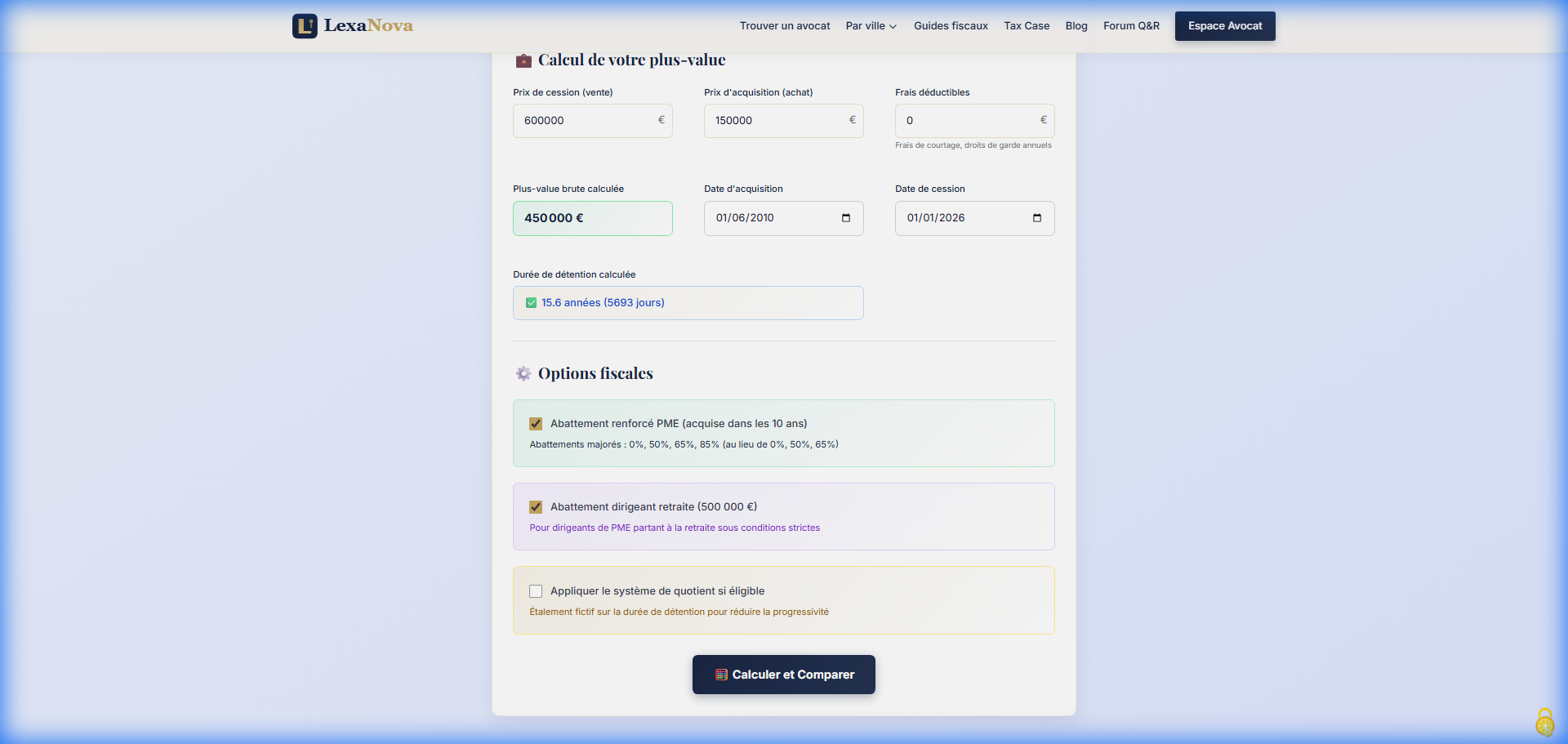 Saisie formulaire chef entreprise retraite